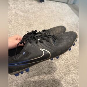 Nike Tiempo Black and Blue Men's Athletic Shoes